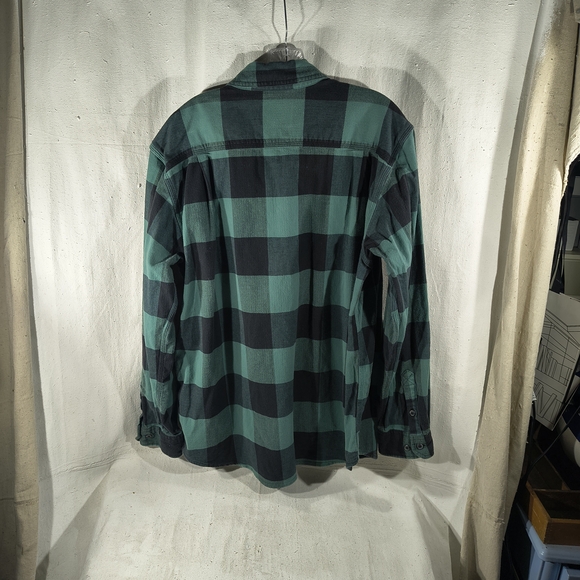 Carhartt Men's Size Large Green & Black Plaid Flannel Relaxed Fit L Sleeve Shirt - Picture 7 of 7